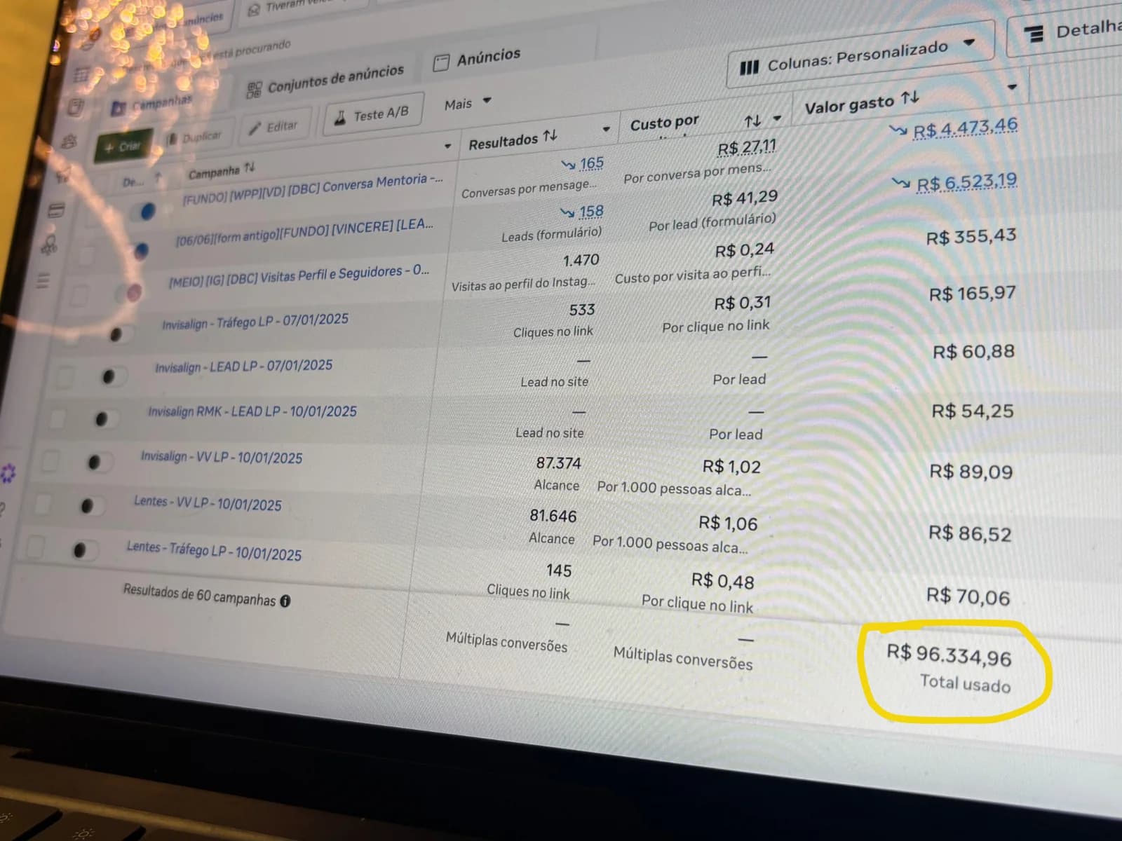 Gestão de campanhas e anúncios da Vincere